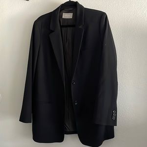 Everlane Black Oversized Lined 14 Wool Blazer EUC